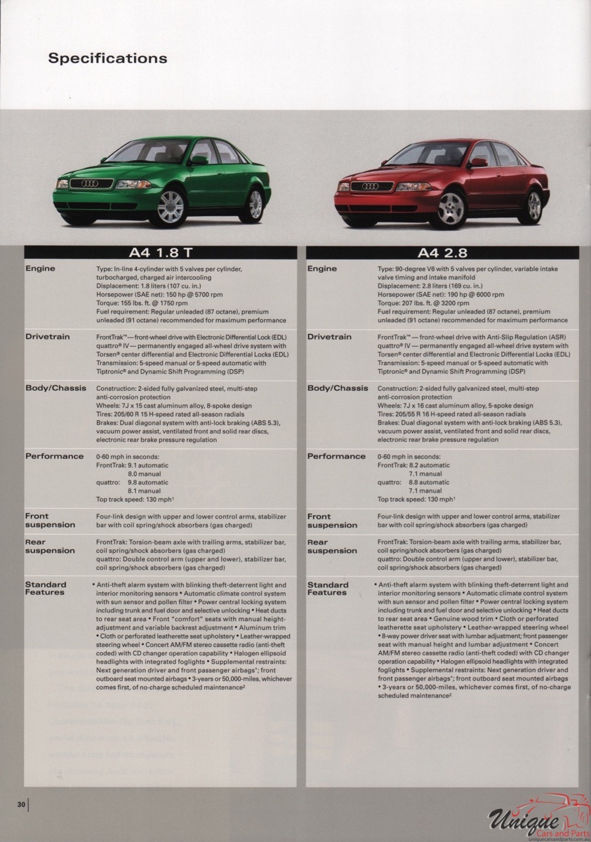 1999 Audi Brochure Page 8